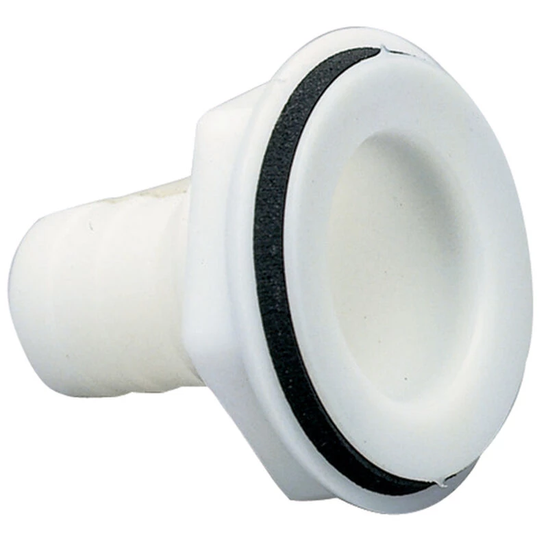 FORESPAR 1 1/4" Straight Plastic Drain Fitting, Fits 3/4" Hose