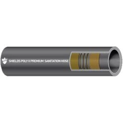 SHIELDS RUBBER Poly X Sanitation Hose, 1 1/2" ID, 12 1/2'
