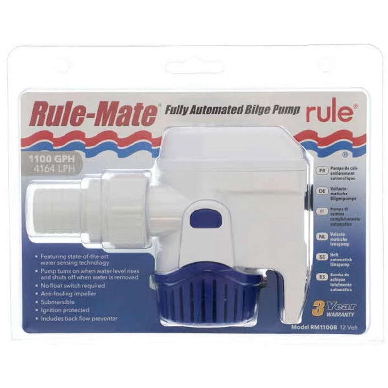 RULE INDUSTRIES 1100 GPH Rule-Mate Automatic Bilge Pump, 12 Volt - Image 3