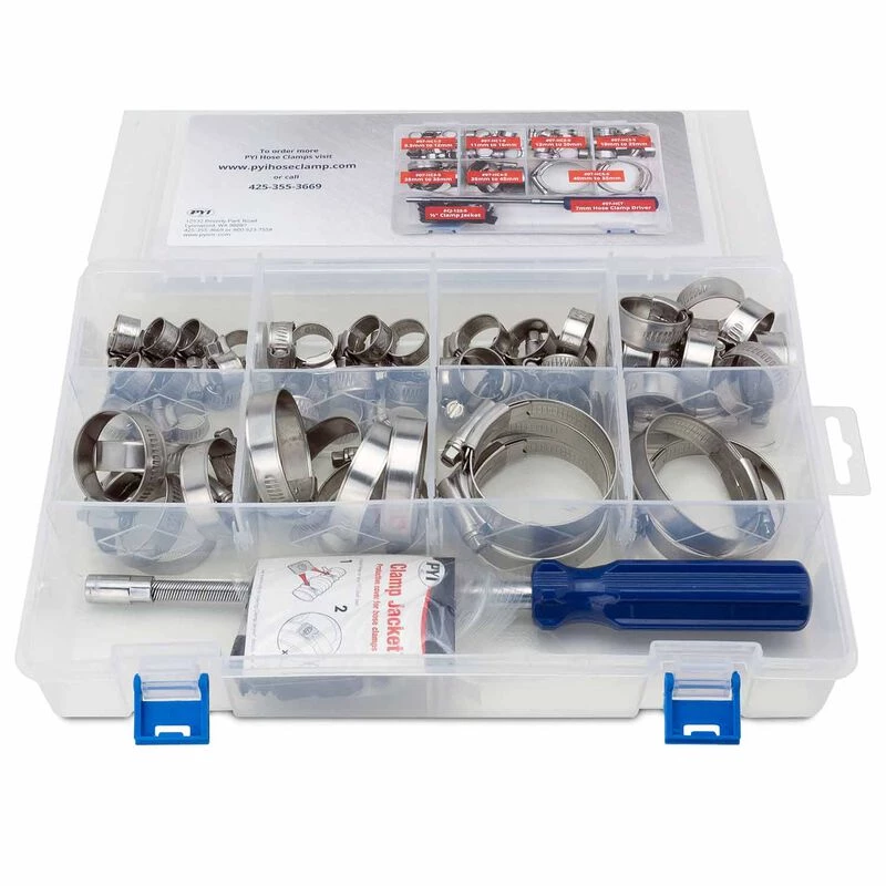 PYI 9.5-55mm 316L Hose Clamp Assortment Kit - Image 2